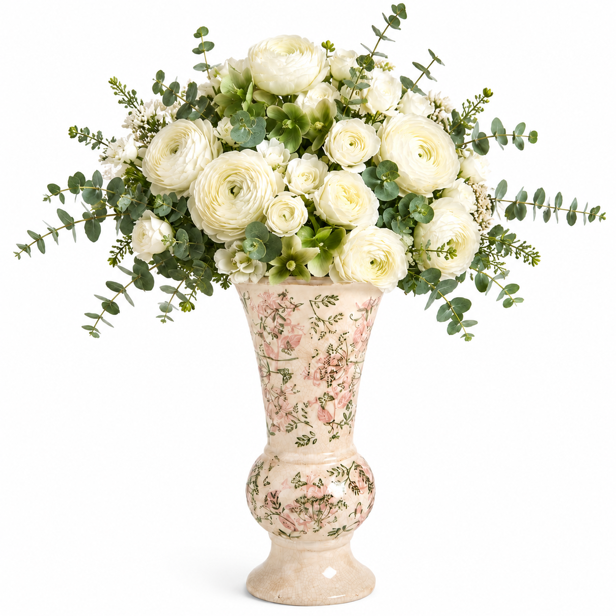 Botanical Floral Ceramic Vase