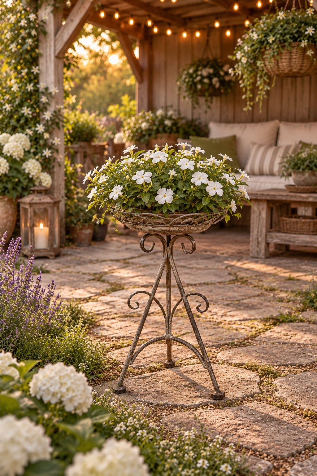 Brocante Metal Plant Stand