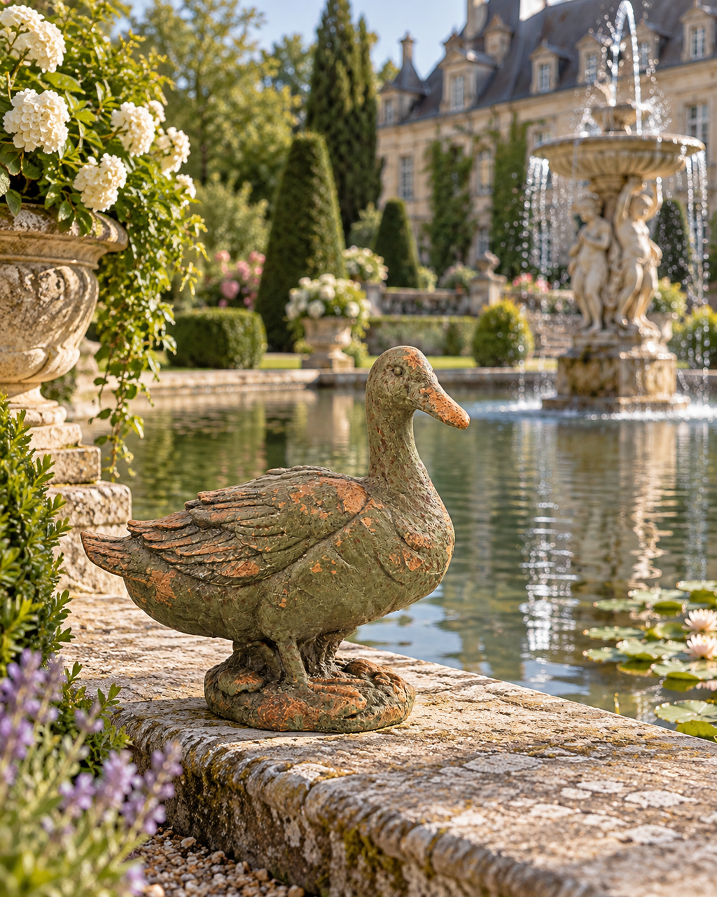Château Rustic Sitting Duck - Garden Figurine – alternative view