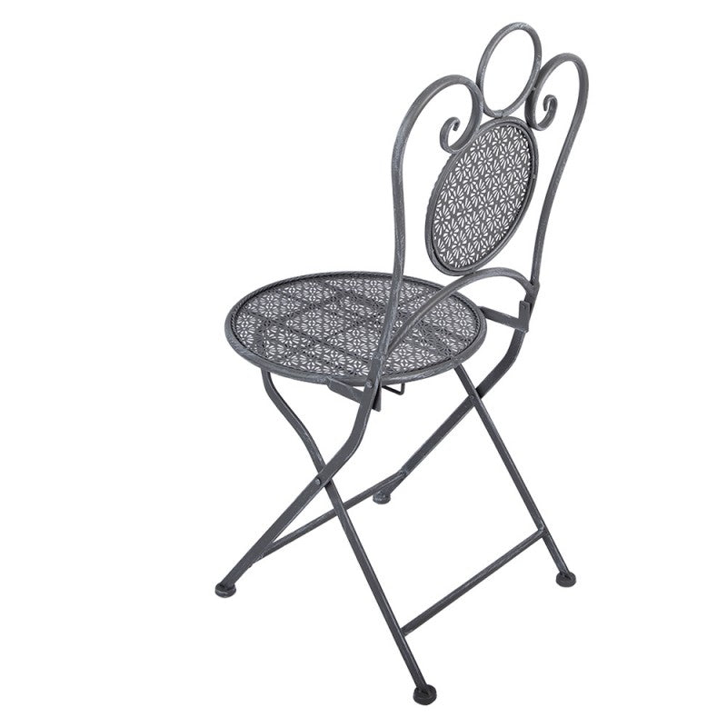 Grey bistro chair detail