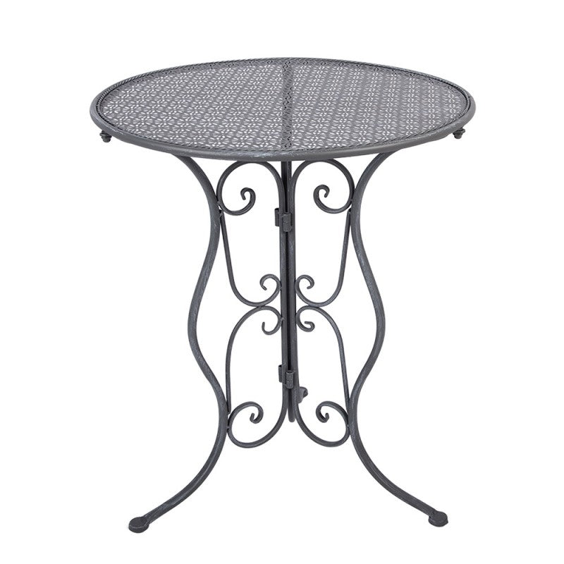 Grey bistro table and chairs on a balcony
