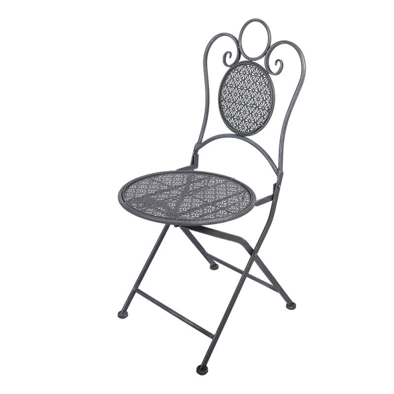 Round grey metal bistro table Ø 60 cm