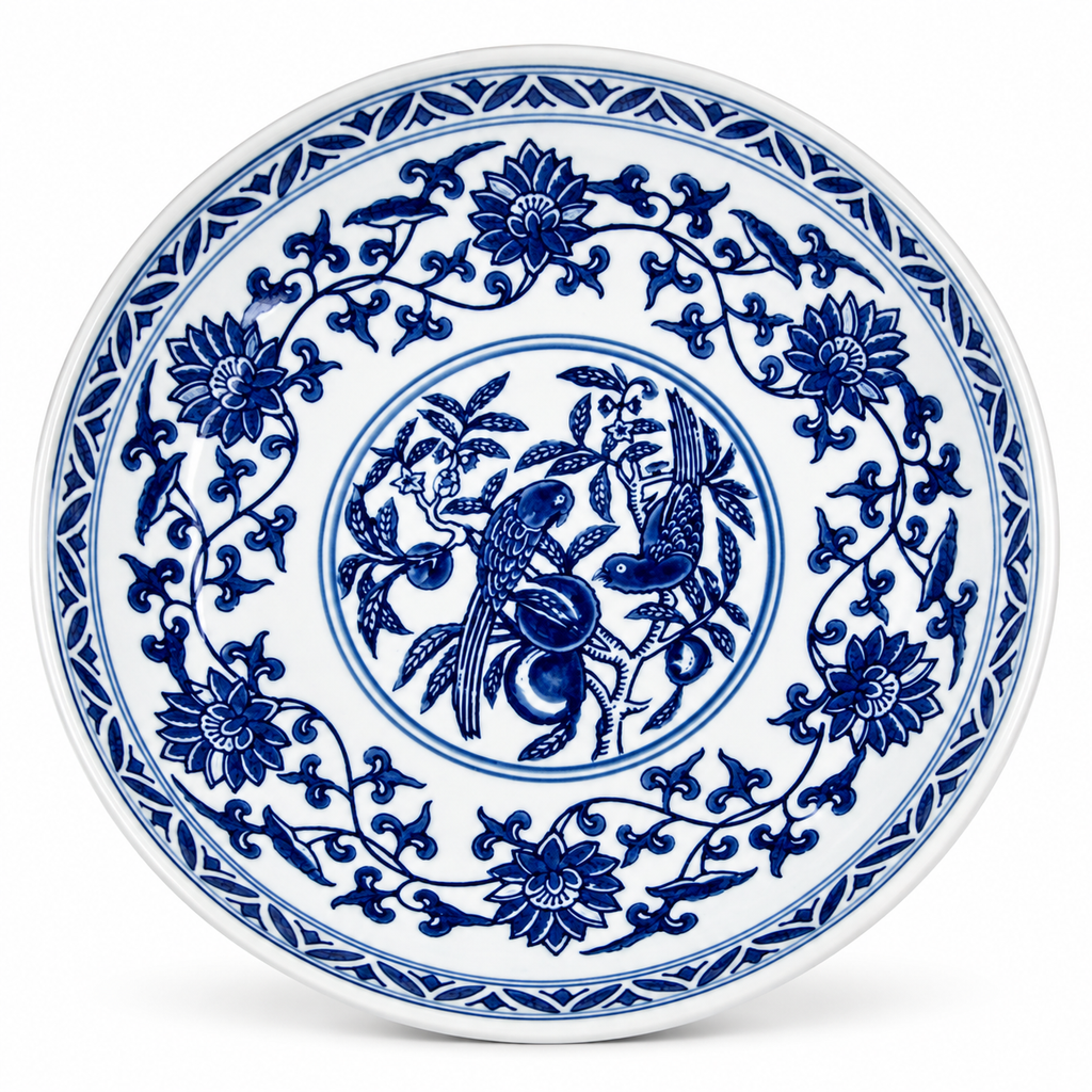 Classic Blue & White Porcelain Cake Stand – alternative view