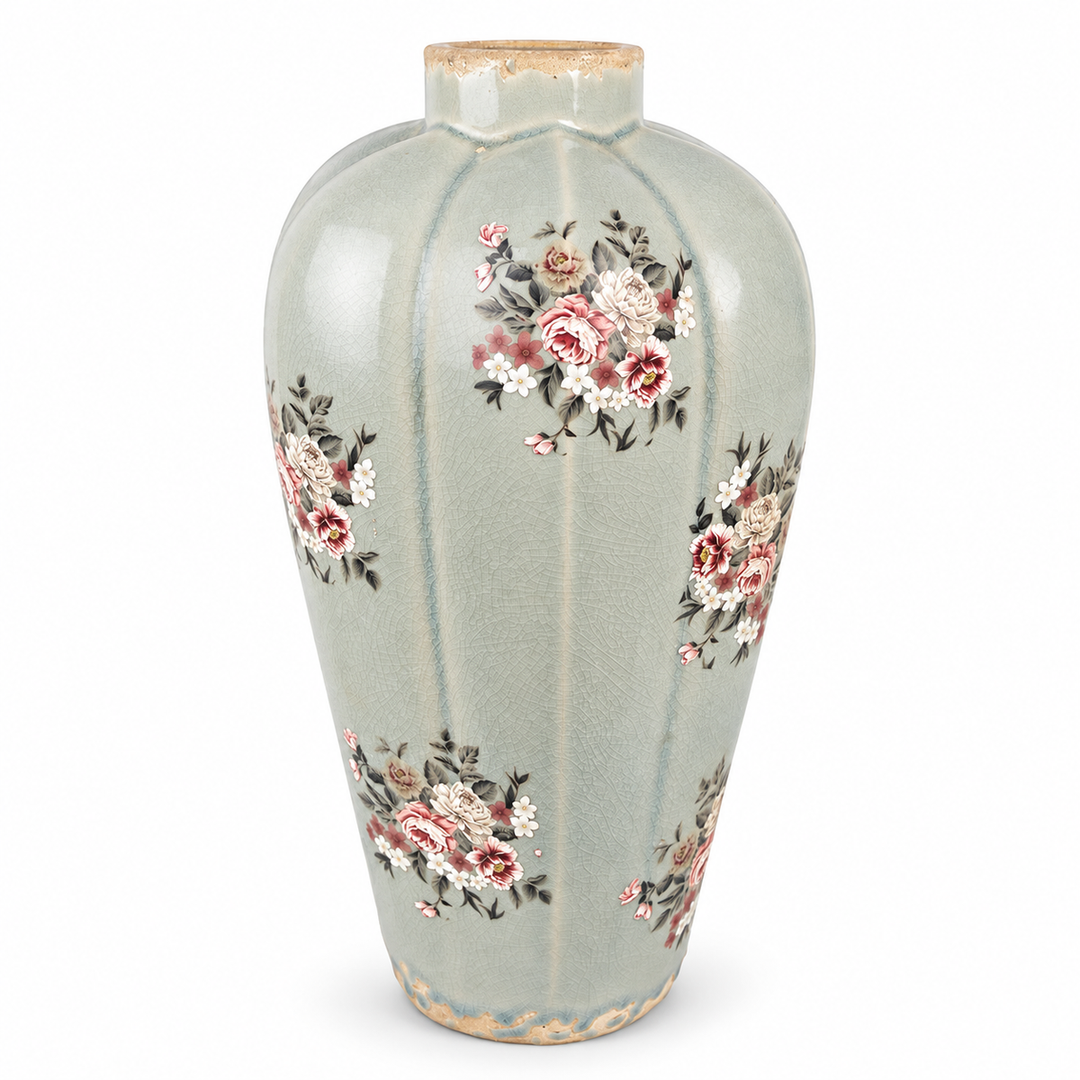 Vintage Floral Ceramic Vase – alternative view
