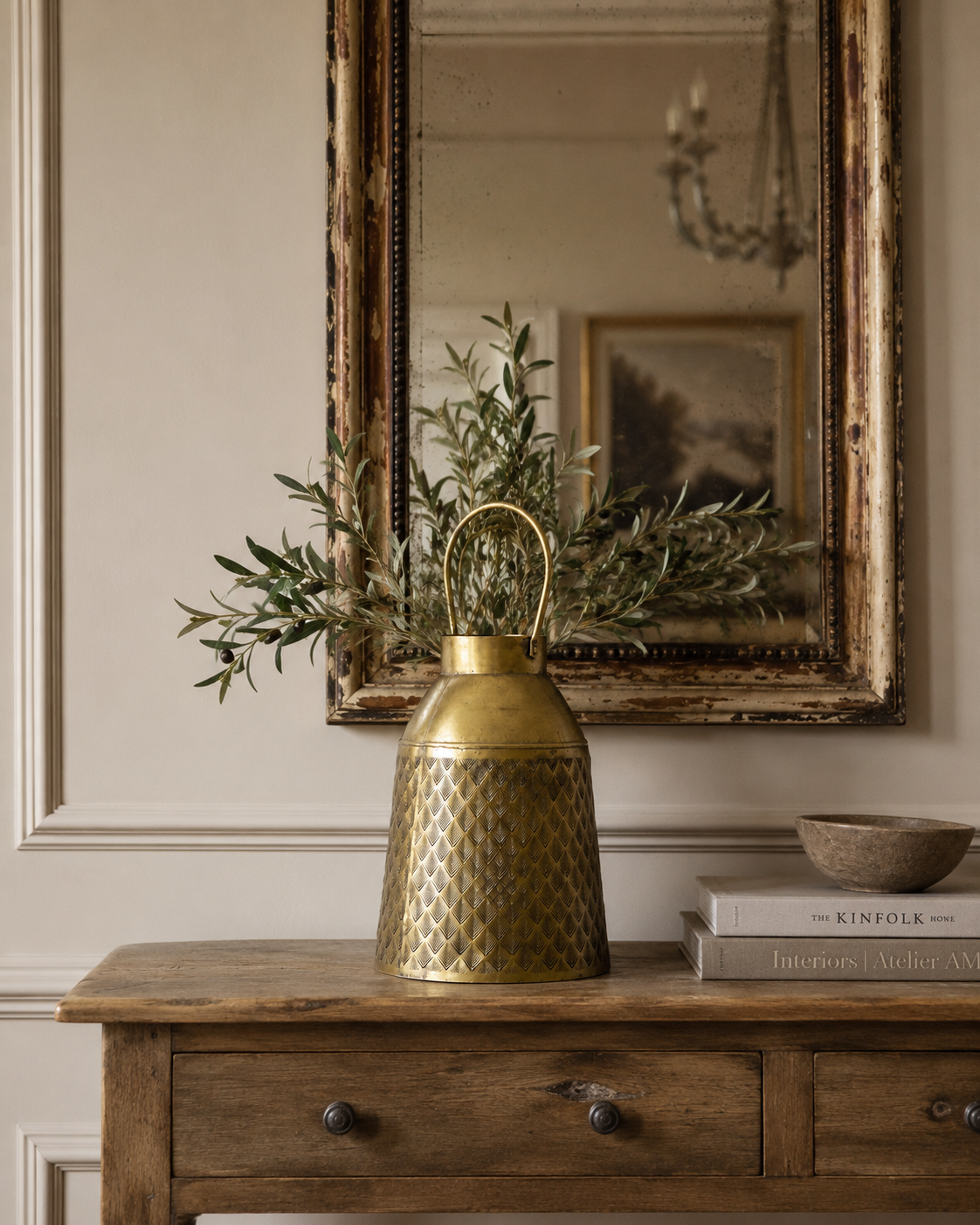 Vintage Copper Iron Decorative Bucket