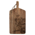 Wooden cutting board with rabbit illustration, 50 cm