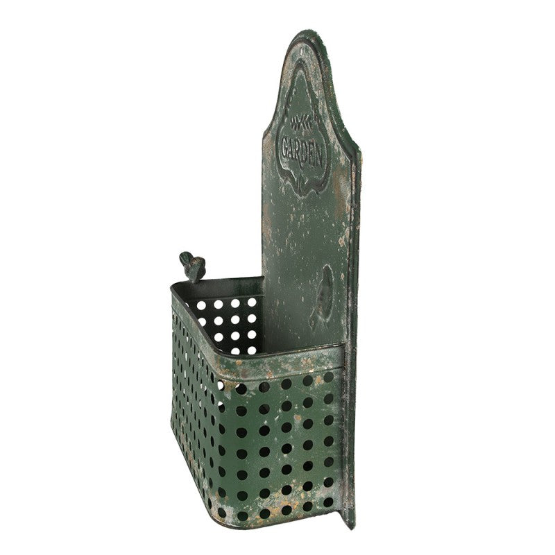 Vintage Farmhouse Green Metal Plant Holder