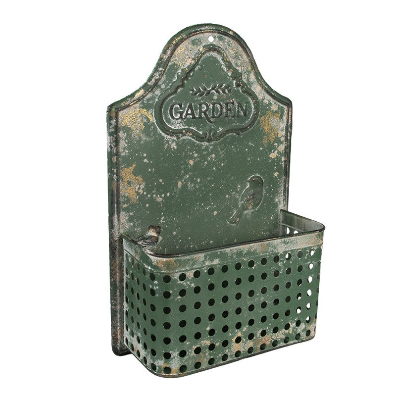 Vintage Farmhouse Green Metal Plant Holder